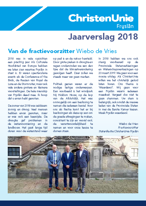 2018 Jaarverslag voorkant