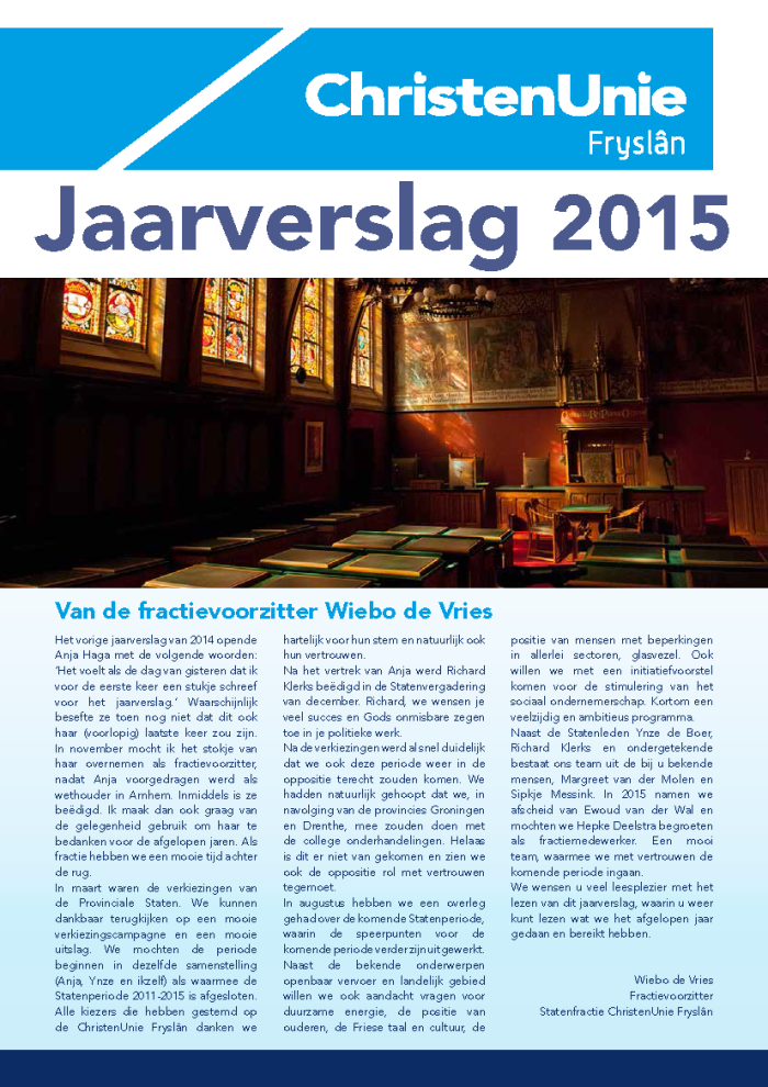 2015 Jaarverslag voorkant