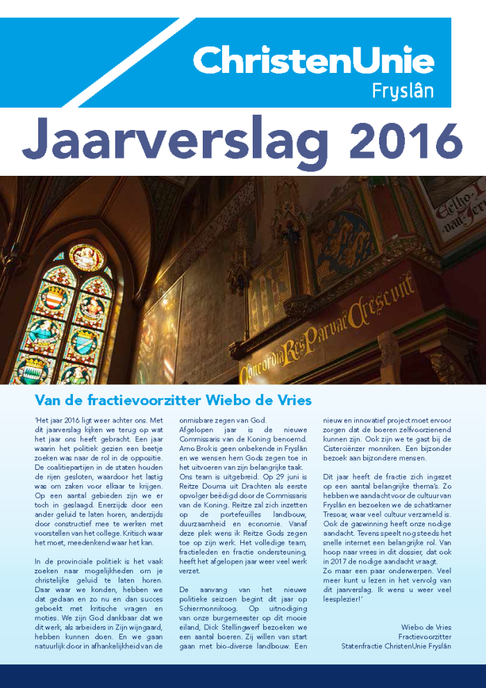 2016 Jaarverslag voorkant